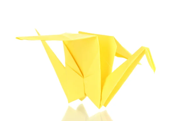Żurawia Origami papieru na białym tle — Zdjęcie stockowe