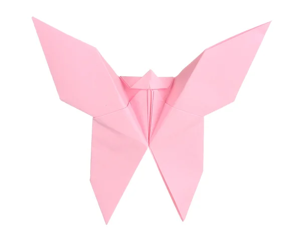 Origami kağıt kelebek üzerinde beyaz izole — Stok fotoğraf