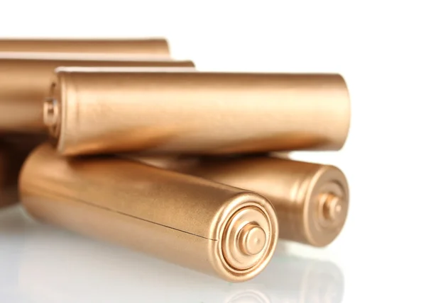 Χρυσή μπαταρίες που απομονώνονται σε λευκό — Φωτογραφία Αρχείου
