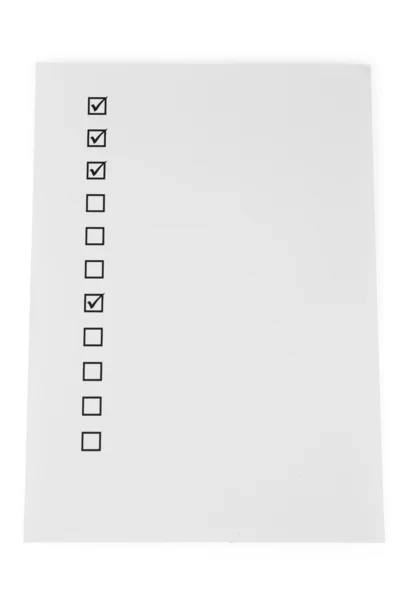 Checklist isolated on white — Stock Photo, Image