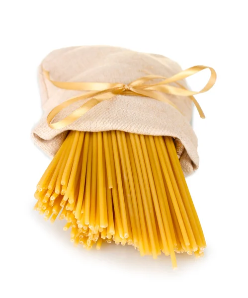 Pasta in a bag isolated on white — Stock Photo, Image