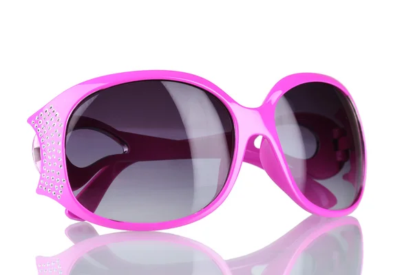 Frauen rosa Sonnenbrille mit Diamanten isoliert auf weiß — Stockfoto