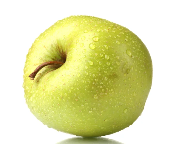 흰색 절연 익은 녹색 사과 — 스톡 사진