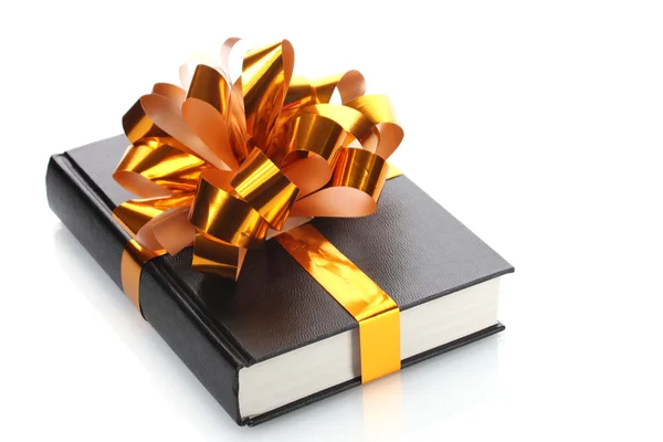 Schwarzes Buch für Geschenk isoliert auf Weiß — Stockfoto