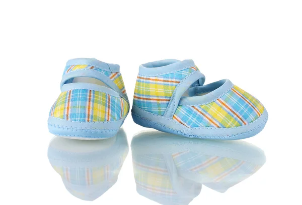 Sininen vauva kengät eristetty valkoinen — kuvapankkivalokuva