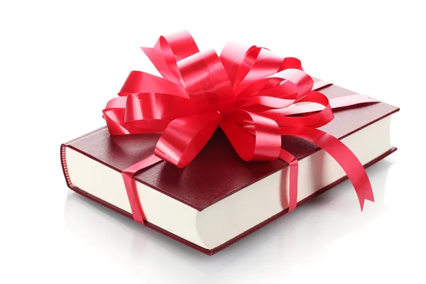 Κόκκινο βιβλίο για το δώρο που απομονώνονται σε λευκό — Φωτογραφία Αρχείου