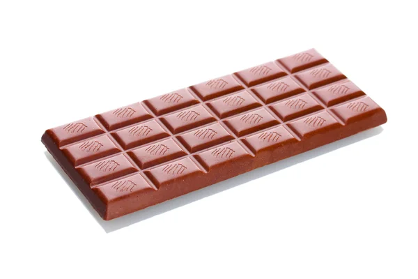 Tafel Vollmilchschokolade isoliert auf weiß — Stockfoto