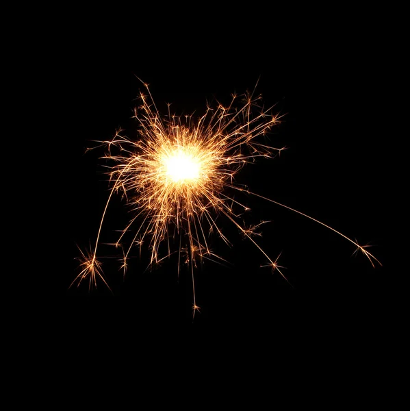 Mooie sparkler op zwarte achtergrond — Stockfoto