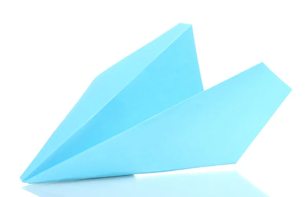 Origami kağıt uçak üzerinde beyaz izole — Stok fotoğraf