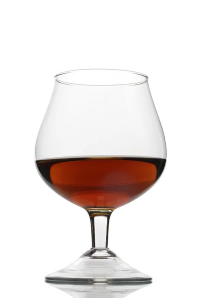 Glass of cognac isolated on white — Stock Photo, Image