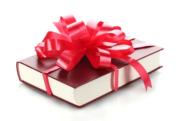Libro rosso per regalo isolato su bianco — Foto Stock