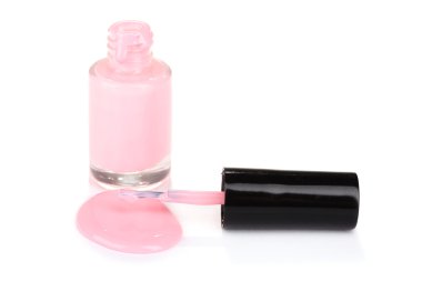 pembe oje üzerinde beyaz izole