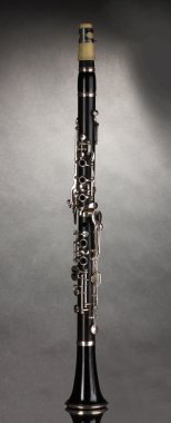 Beautiful clarinet on a gray background clipart