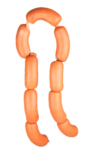 вкусные сосиски изоляция на белом
