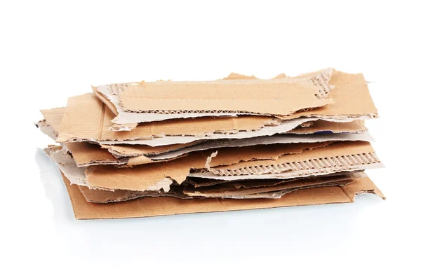 Torn cardboard isolated on white — Stock Photo, Image