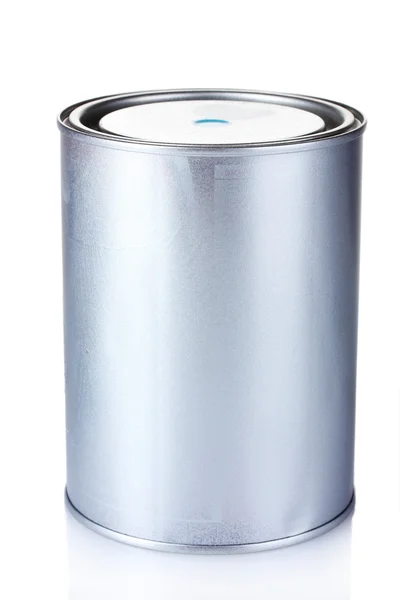 Closed tin can with paint isolated on white — Stock Photo, Image