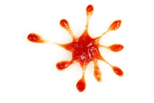 Ketchup che serve isolato su bianco — Foto Stock
