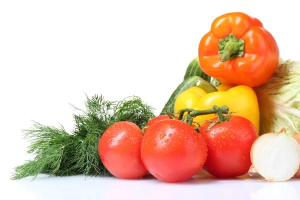 Beautiful vegetables isolated on white — Stock Photo, Image