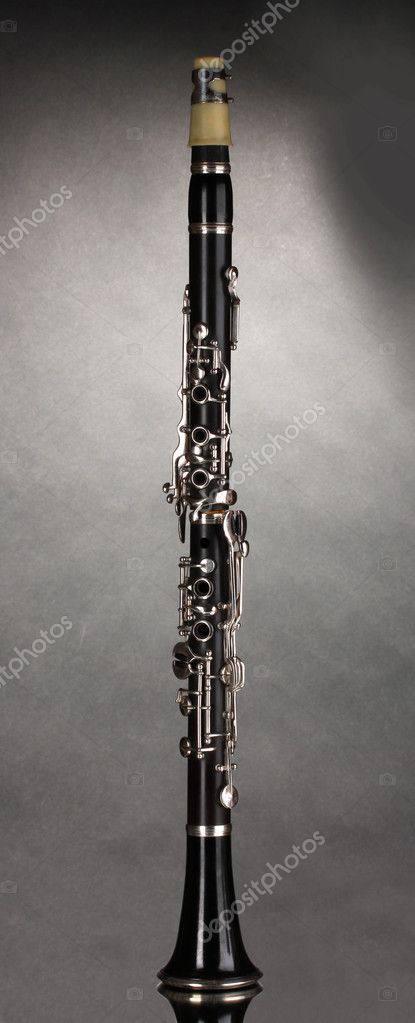 Beautiful Clarinet On A Gray Background Stock Photo By C Belchonock