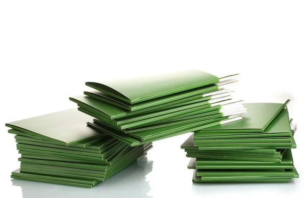Many green folders isolated on white — Stock Photo, Image