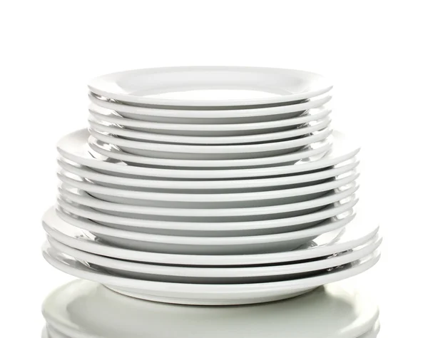 Saubere Platten isoliert auf weiß — Stockfoto