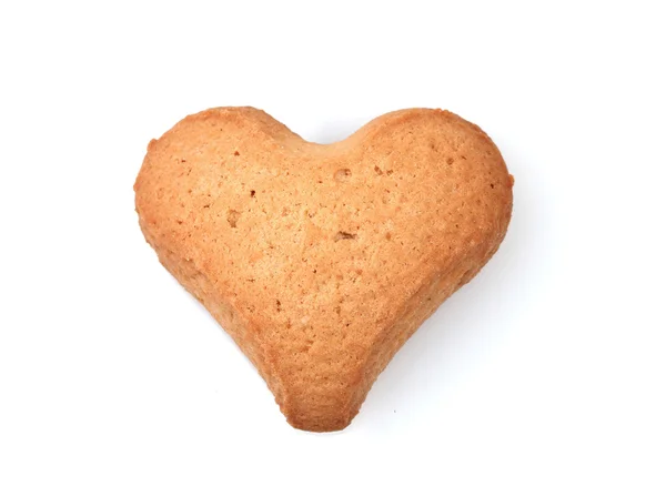 Szív alakú cookie elszigetelt fehér — Stock Fotó