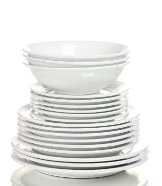 Clean plates isolated on white clipart