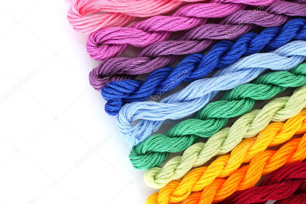 Sewing threads for embroidery isolated on white — Stock Photo © belchonock 8667358