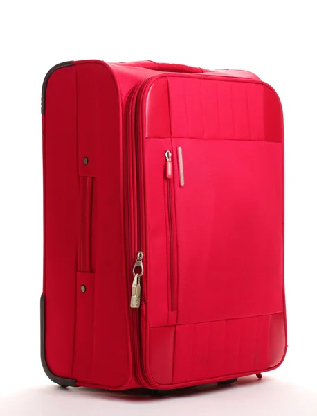 白で隔離される赤旅行バッグ — ストック写真