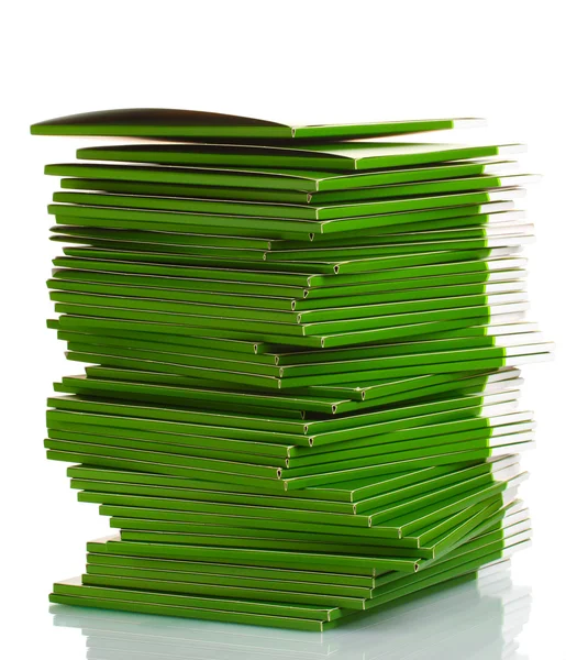 Vele groene mappen geïsoleerd op wit — Stockfoto
