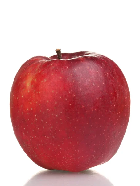 Saftigt rött äpple isolerad på vit — Stockfoto