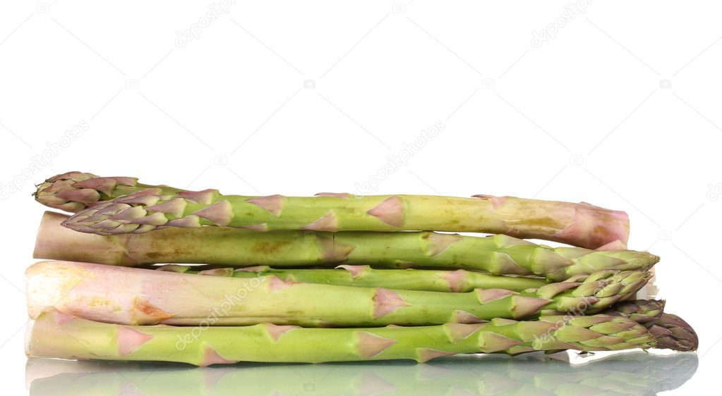 Delicious fresh asparagus isolated on white