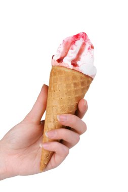 Ice cream horn isolated on white clipart