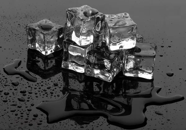 Melting ice cubes on grey background — Stock Photo, Image