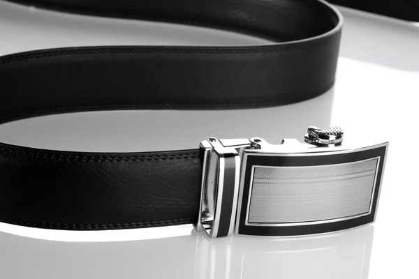 Mens leather belt isolated on white — Stock Photo, Image