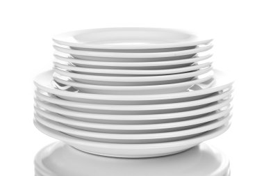 Clean plates isolated on white clipart