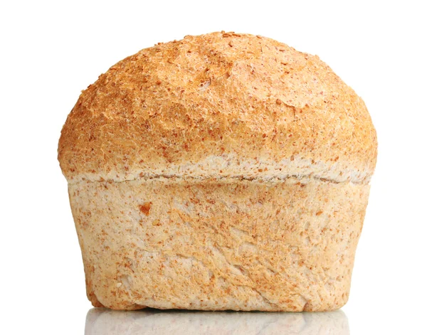Pão branco saboroso isolado no branco — Fotografia de Stock