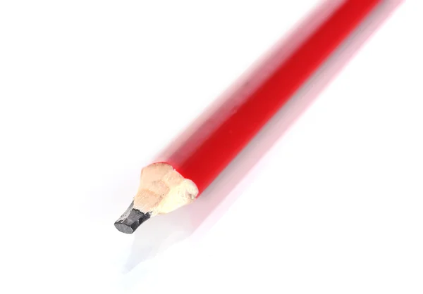 Lápis de construção vermelho isolado em branco — Fotografia de Stock