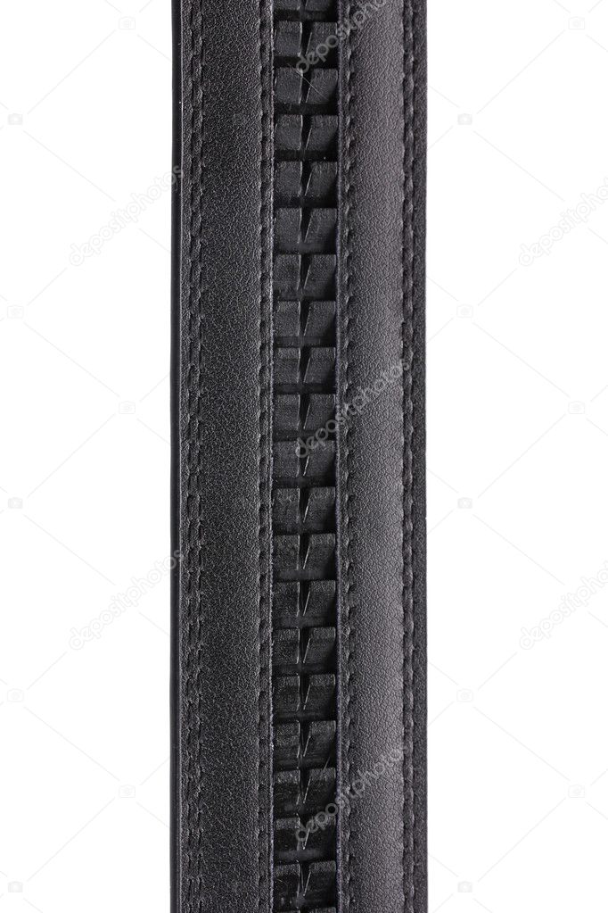 Mens leather belt isolated on white