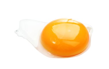 Egg yolk closeup isolated on white clipart