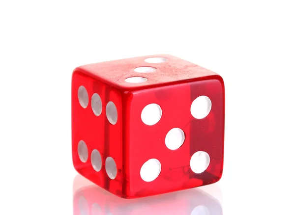 Red dice isolated on white — Stock Photo, Image