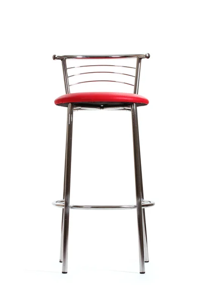 Красный бар стул изолирован на белом — стоковое фото