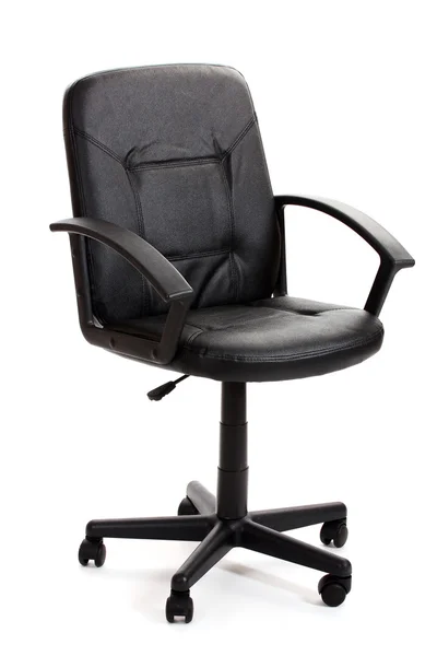 Zwarte bureaustoel geïsoleerd op wit — Stockfoto
