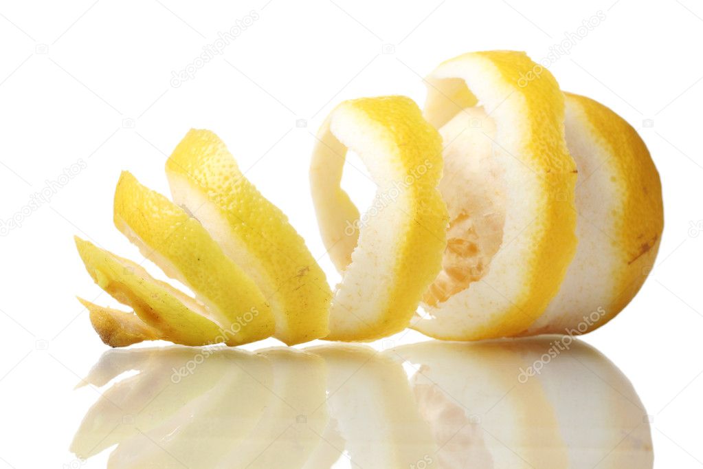 Ripe lemon isolated on white