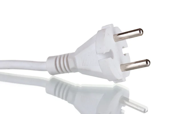Plug blanco estándar aislado en blanco — Foto de Stock