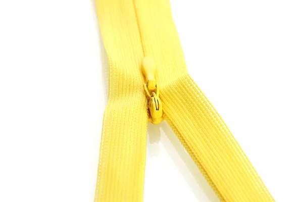 Κίτρινο φερμουάρ closeup — Φωτογραφία Αρχείου