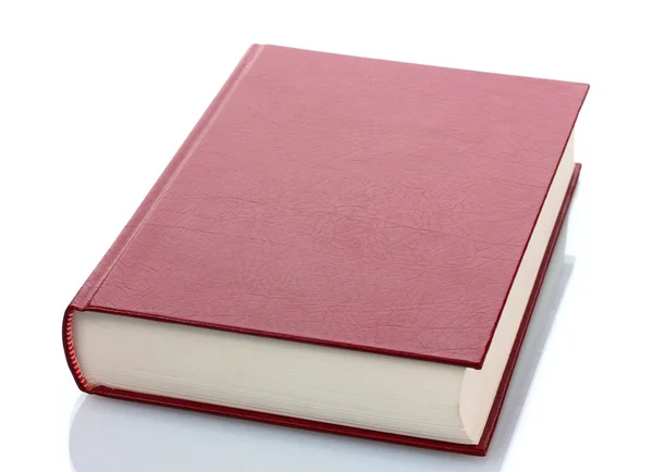 Grande livro vermelho isolado em branco — Fotografia de Stock