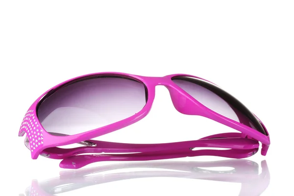 Women's pink zonnebril met diamanten geïsoleerd op wit — Stockfoto