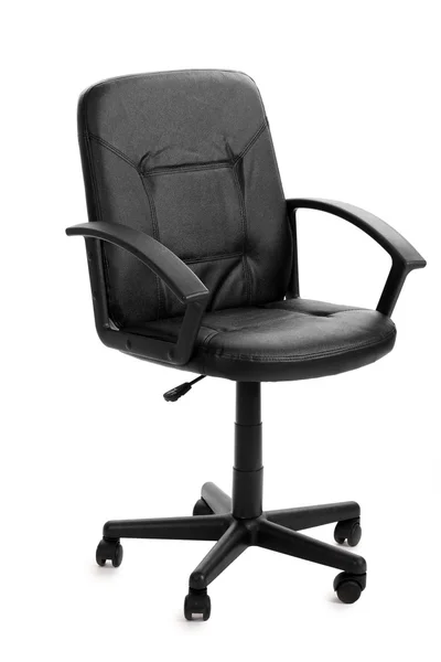 Siyah ofis koltuğu üzerinde beyaz izole — Stok fotoğraf