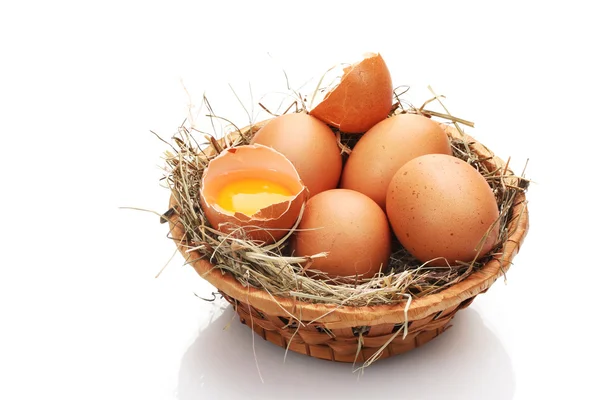 흰색 절연 둥지에서 계란 — 스톡 사진